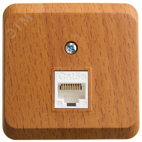 Изображение товара ЭТЮД Розетка открытой установки компьютерная RJ45 кат.5E, бук (шт)