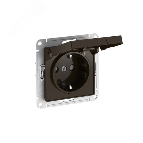 ATLASDESIGN РОЗЕТКА с заземлением со шторкой с крышкой, 16А,IP20, быстрозажимные клеммы, МОККО - фото 4
