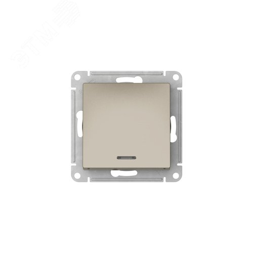 ATLASDESIGN 1-клавишный ПЕРЕКЛЮЧАТЕЛЬ с подсветкой, сх.6а, 10АХ, быстрозажимные клеммы, ШАМПАНЬ - фото 2