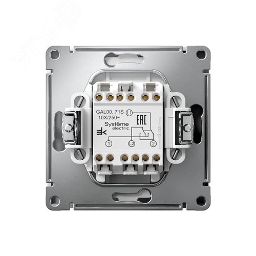 ARTGALLERY Перекрестный ПЕРЕКЛЮЧАТЕЛЬ, 10АХ, механизм, быстрозажимные клеммы, БЕЛЫЙ - фото 2