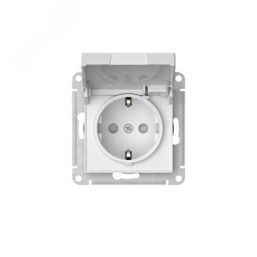 ATLASDESIGN РОЗЕТКА с заземлемлением со шторкой с крышкой, 16А ,IP20, быстрозажимные клеммы, БЕЛЫЙ - фото 5