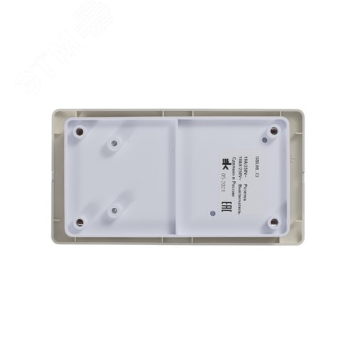 Блок: розетка + выключатель двухклавишный бежевый - фото 5