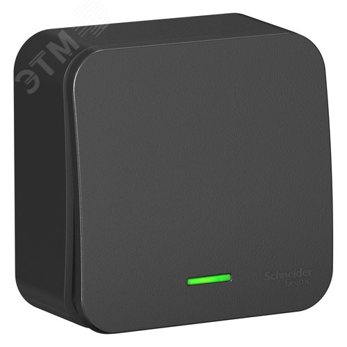 Переключатель одноклавишный наружный BLАNCА (cх.6) с подстветкой, с изолирующей пластиной, 10А, 250В, антрац - фото 3