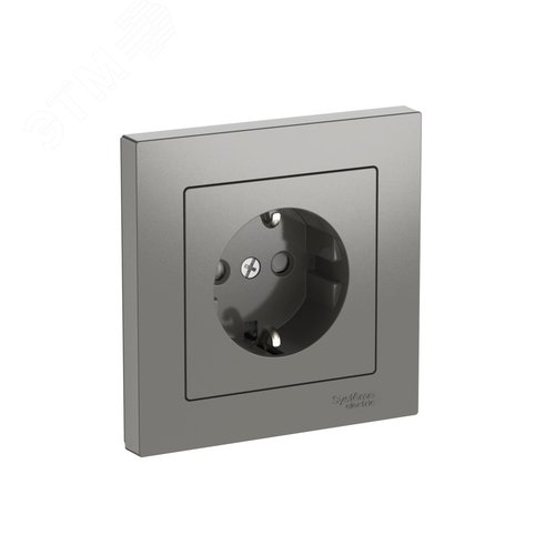 Изображение товара ATLASDESIGN РОЗЕТКА с заземлением со шторками, 16А, в сборе, быстрозажимные клеммы, СТАЛЬ (шт)