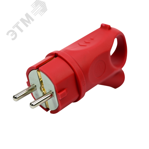 MultiSet Вилка 2К+З угловая каучуковая 16А/250В IP44 Красная - фото 3