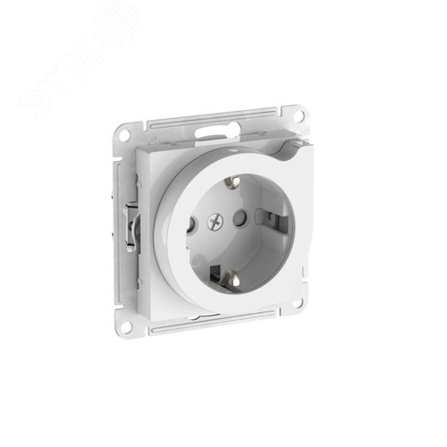ATLASDESIGN РОЗЕТКА с заземлением со шторками с выталкивателем, 16А, быстрозажимные клеммы, БЕЛЫЙ - фото 1
