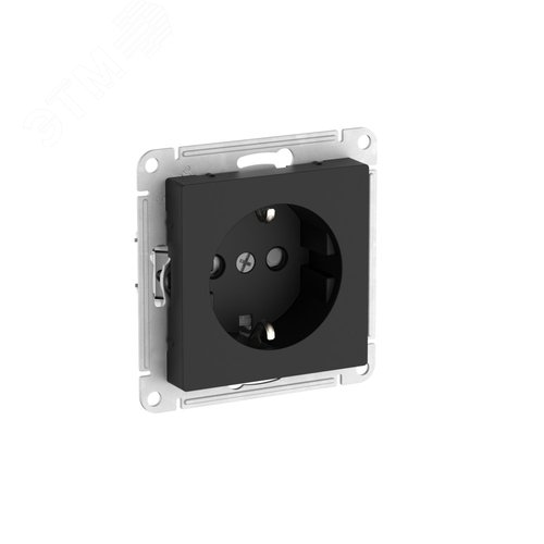 ATLASDESIGN РОЗЕТКА с заземлением со шторками, 16А, быстрозажимные клеммы, КАРБОН - фото 1