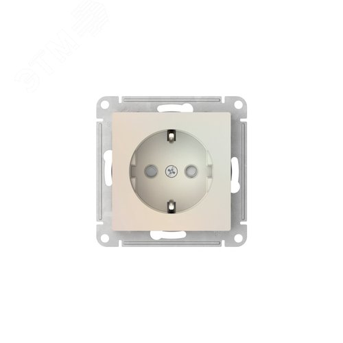 ATLASDESIGN РОЗЕТКА с заземлением со шторками, 16А, быстрозажимные клеммы, ЖЕМЧУГ - фото 4