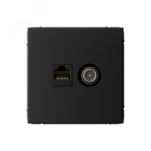 Изображение товара ARTGALLERY розетка двойная ТВ + компьютерная RJ45, кат. 5Е, карбон (шт)