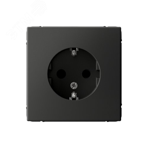 ARTGALLERY розетка с заземлением со шторками, 16А, механизм, базальт - фото 1