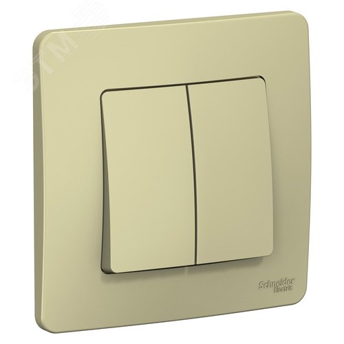 BLANCA С/У 2-клавишный ПЕРЕКЛЮЧАТЕЛЬ (cх.6+6), 10А, 250B, БЕЖЕВЫЙ - фото 1