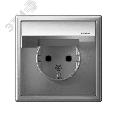 ARTGALLERY розетка с заземл. со шт. с крышк, 16А, IP44, механизм, алюминий - фото 5