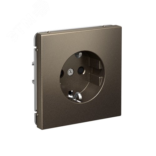 ARTGALLERY РОЗЕТКА с заземлением со шторками, 16А, механизм, быстрозажимные клеммы, мокко - фото 2