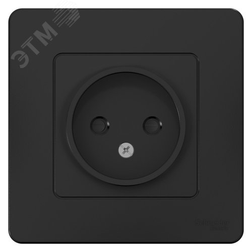 BLANCA скрытой установки розетка без заземления со шторками, 16А, 250В, антрацит - фото 1