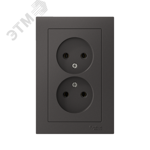 ATLASDESIGN РОЗЕТКА без заземления без шторок, 16А, механизм, БАЗАЛЬТ - фото 3