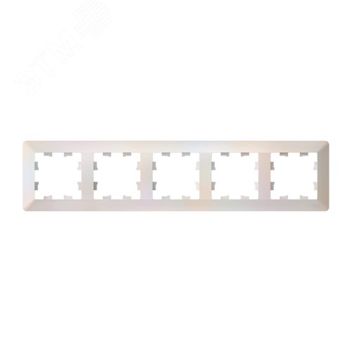 ATLASDESIGN AIR 5-постовая РАМКА, ЖЕМЧУГ/дымчатый белый - фото 1