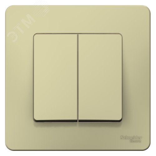 BLANCA С/У 2-клавишный ПЕРЕКЛЮЧАТЕЛЬ (cх.6+6), 10А, 250B, БЕЖЕВЫЙ - фото 3