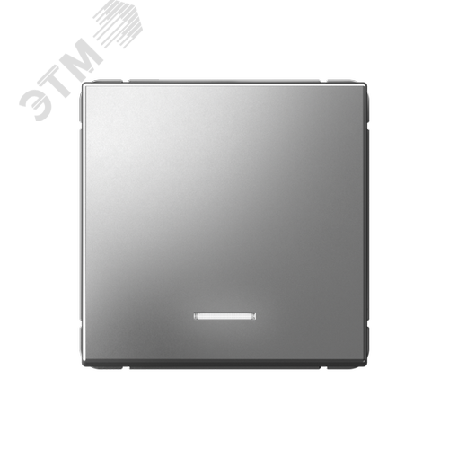 ARTGALLERY 1-клавишный ВЫКЛЮЧАТЕЛЬ КНОПОЧНЫЙ с подсв., 10А, механизм, СТАЛЬ - фото 1