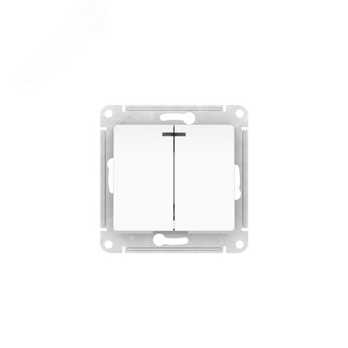 GLOSSA 2-клавишный ВЫКЛЮЧАТЕЛЬ с подсветкой, сх.5а, 10АХ, быстрозажимные клеммы, БЕЛЫЙ - фото 3