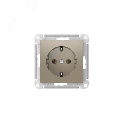 ATLASDESIGN РОЗЕТКА с заземлением, 16А, быстрозажимные клеммы, ШАМПАНЬ - фото 4