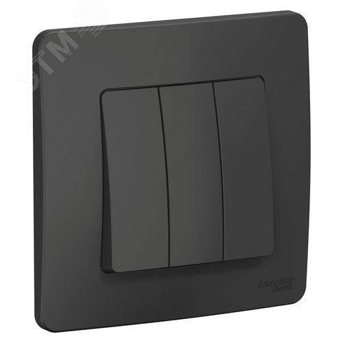 BLANCA скрытой установки трехклавишный выключатель (cх.05), 10A, 250B, антрацит - фото 1