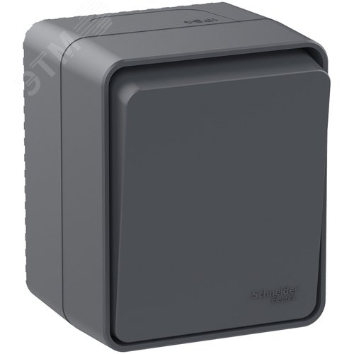 AtlasDesign Profi54 переключатель одноклавишный IP54 10 АХ, АНТРАЦИТ, Россия - фото 4