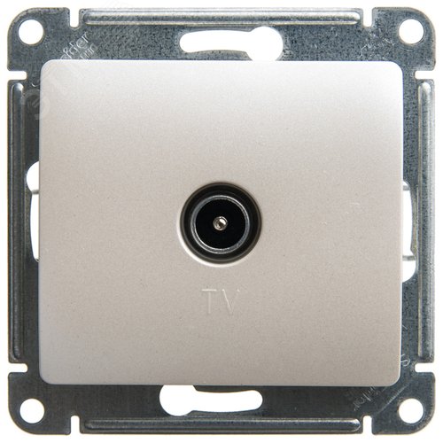 GLOSSA Розетка телевизионная TV проходная 4DB перламутр в рамку - фото 1