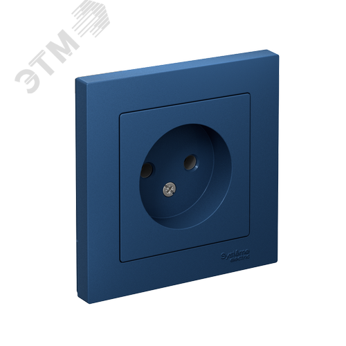ATLASDESIGN РОЗЕТКА без заземления, 16А, в сборе, АКВАМАРИН - фото 1