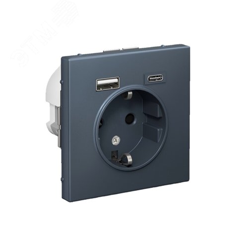 ARTGALLERY розетка 16А с 2 USB A+C, 5В/2,4А/3,0А, 2х5В/1,5А, механизм, грифель - фото 2