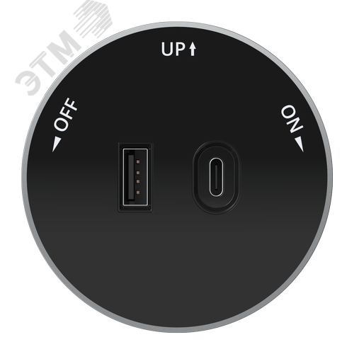 Изображение товара MultiTrack Розетка 2хUSB (тип А+С) 18Вт, 5В/3А Антрацит (шт)