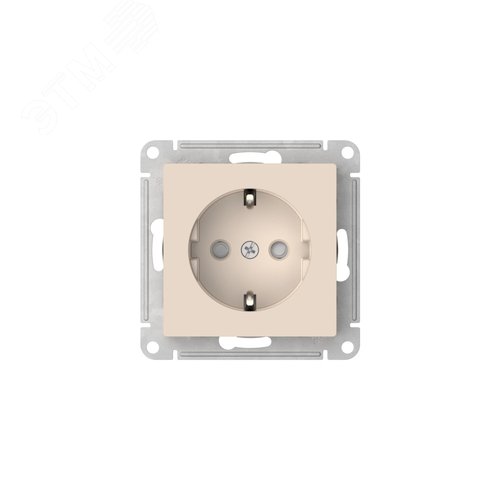 ATLASDESIGN РОЗЕТКА с заземлением со шторками, 16А, быстрозажимные клеммы, БЕЖЕВЫЙ - фото 4