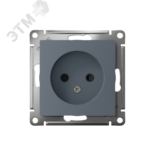 Розетка ATLASDESIGN без заземления со шторками 16А механизм грифель - фото 1