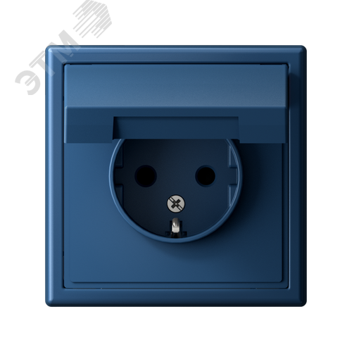 ARTGALLERY розетка с заземл. со шторк. с крышкой, 16А, IP20, механизм, аквамарин - фото 4