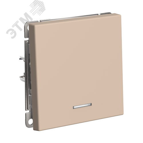 ARTGALLERY 1-клавишный ВЫКЛЮЧАТЕЛЬ КНОПОЧНЫЙ с подсв., 10А, механизм, ПЕСОЧНЫЙ - фото 2