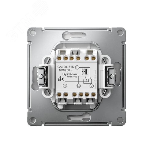 ARTGALLERY Перекрестный ПЕРЕКЛЮЧАТЕЛЬ, 10АХ, механизм, быстрозажимные клеммы, АЛЮМИНИЙ - фото 2