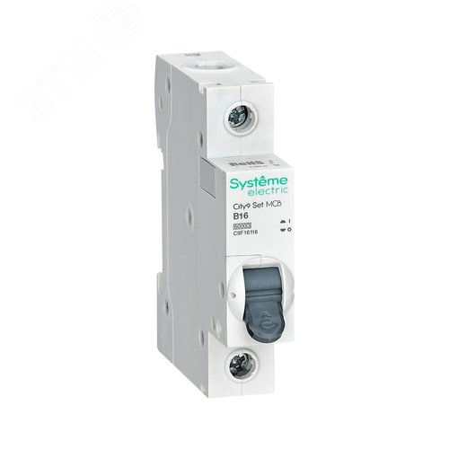 Изображение товара Выключатель автоматический однополюсный (АВ) B 16А 1P 6kA 230В City9 Set (шт)