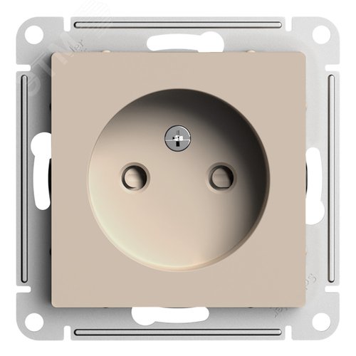ATLASDESIGN РОЗЕТКА без заземления со шторками, 16А, механизм, ПЕСОЧНЫЙ - фото 2