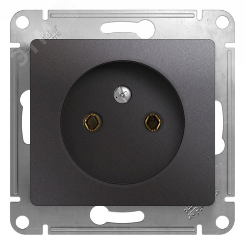 GLOSSA розетка без заземления графит - фото 1