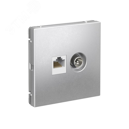 ARTGALLERY розетка двойная ТВ + компьютерная RJ45, кат. 5Е, алюминий - фото 2