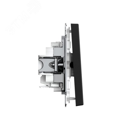 ARTGALLERY 1-клавишный ВЫКЛЮЧАТЕЛЬ КНОПОЧНЫЙ, механизм, быстрозажимные клеммы, КАРБОН - фото 3