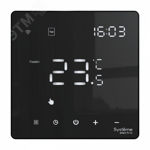 ARTGALLERY ТЕРМОСТАТ программируемый с Wi-Fi для электрического теплого пола, 16 А, моноблочный, ЧЕРНЫЙ - фото 9