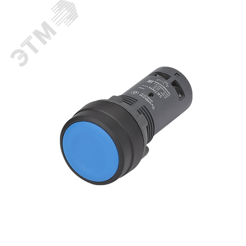 Изображение товара Кнопка моноблочная 22мм синяя с фиксацией, пластик, 1НО+1НЗ, IP65 SB7 (шт)