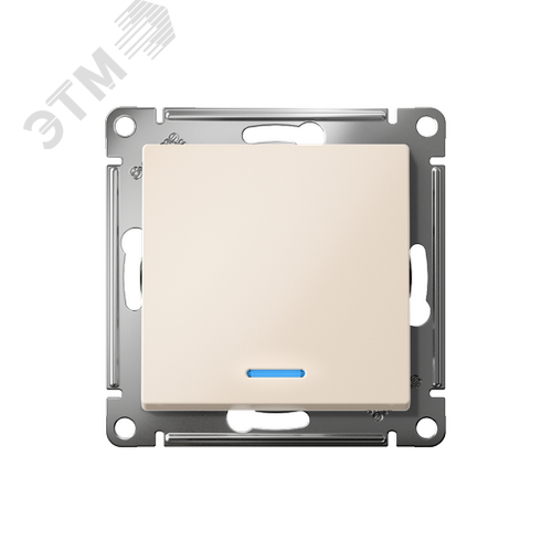 Выключатель одноклавишный ATLASDESIGN с подсветкой схема 1а 10АХ механизм бежевый - фото 2