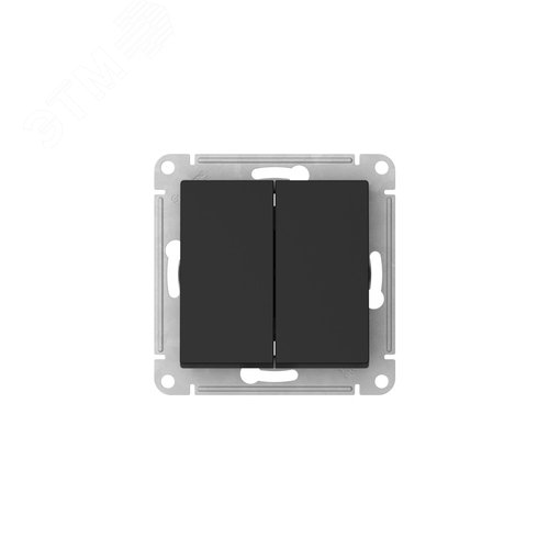 ATLASDESIGN AQUA 2-клавишный ВЫКЛЮЧАТЕЛЬ IP44, с  х.5, 10АХ, быстрозажимные клеммы, КАРБОН - фото 2