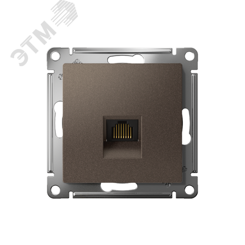 Розетка ATLASDESIGN компьютерная RJ45 механизм мокко - фото 2