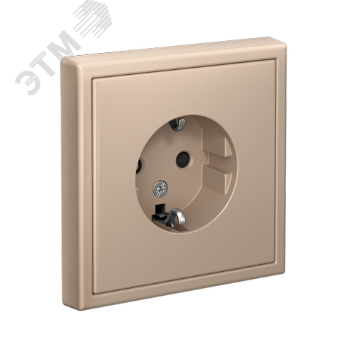 ARTGALLERY розетка с заземлением со шторками, 16А, механизм, песочный - фото 4