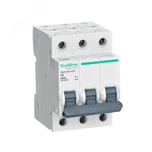 Изображение товара Выключатель автоматический трехполюсный (АВ) С 6А 3P 6kA 400В City9 Set (шт)