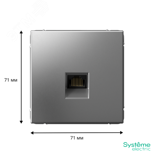 ARTGALLERY розетка компьютерная RJ45, кат. 6A, механизм, сталь - фото 3