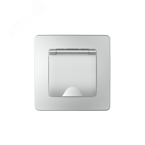 BLANCA С/У IP44 РОЗЕТКА с заземл. со шторк., с крышкой, 16А, 250В, АЛЮМИНИЙ - фото 3