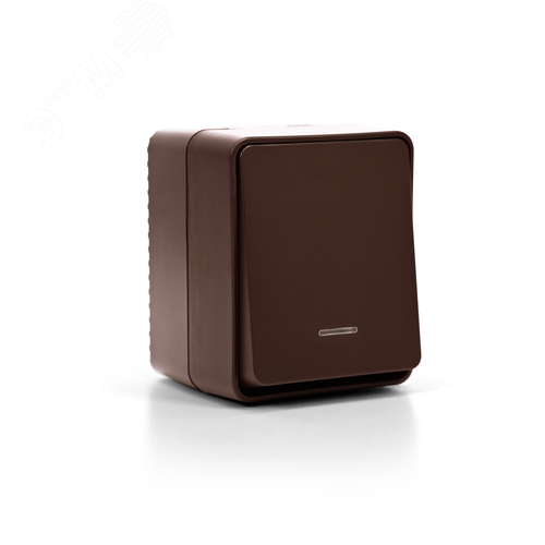 AtlasDesign PROFI IP54 О/У 1-клавишный ВЫКЛЮЧАТЕЛЬ с подсветкой 10 АХ, КОРИЧНЕВЫЙ - фото 6